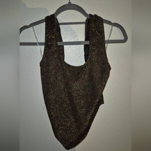 Sparkling Black and Gold Long Sleeve Top